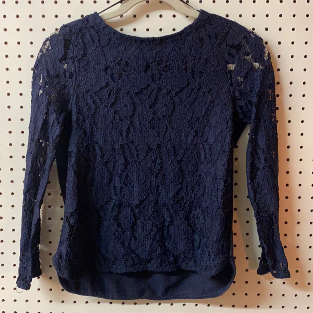 H&M blue long lace sleeve shirt! (Fuzzy on the inside!!)